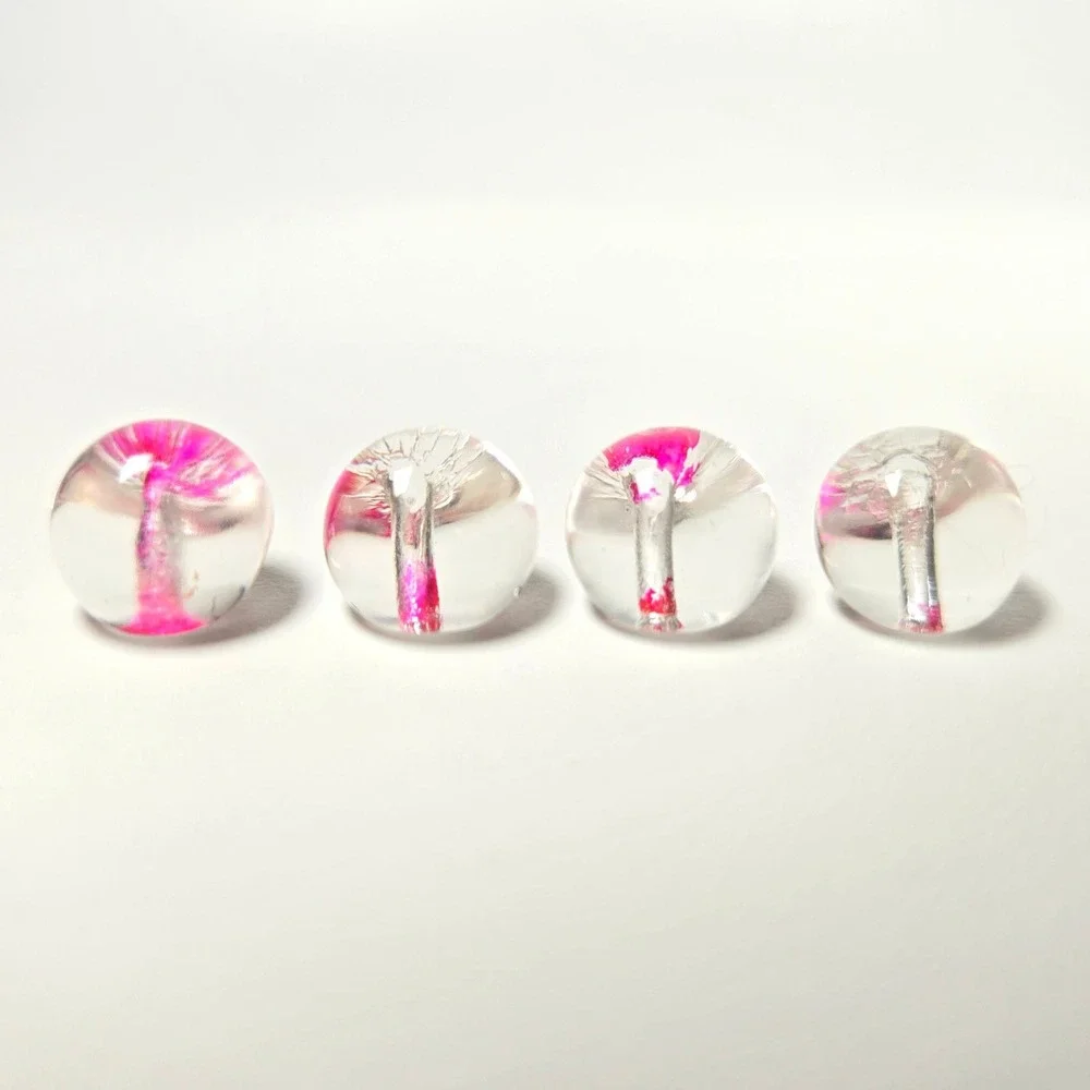 4 Czeck Art glass Buttons Molded Shank 1/2